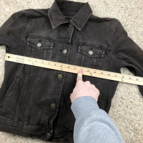 Lauren Jeans Co Ralph Lauren Denim Button Casual Jacket Women XS Brown Denim - Picture 7 of 9